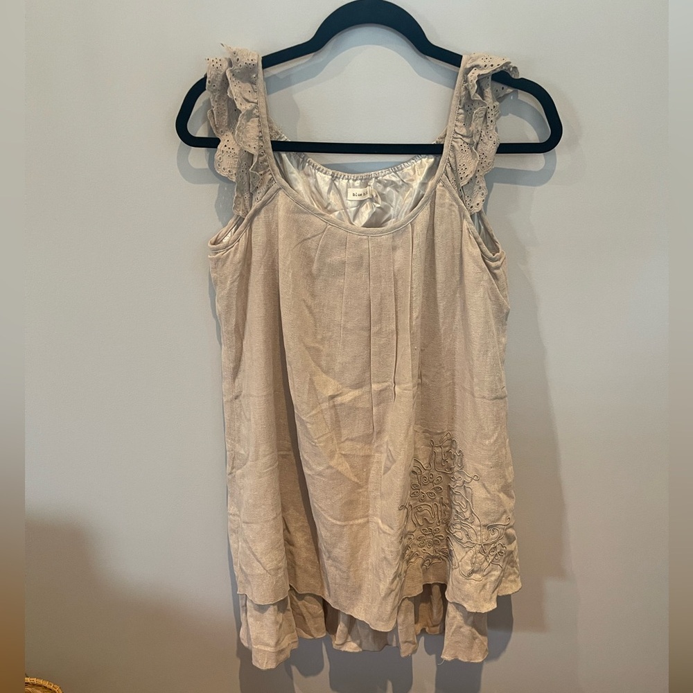 Blue Bird Linen Dress in size L
